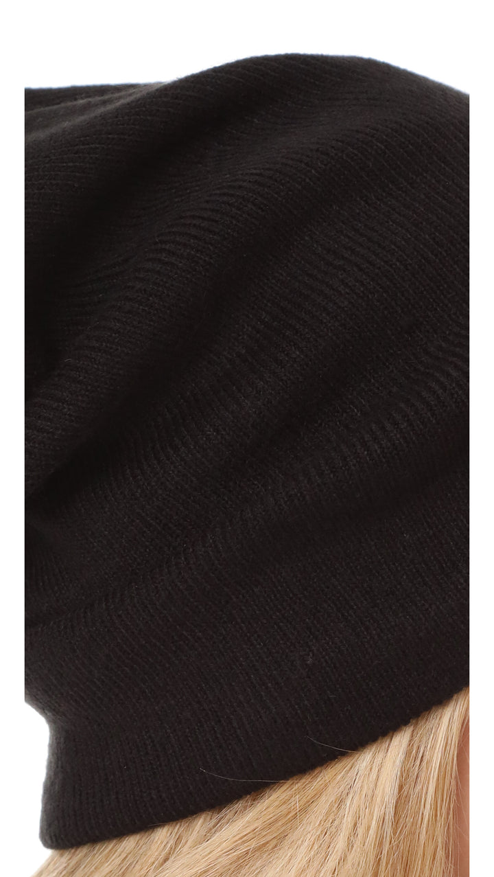 Plush Barca Slouchy Fleece Lined Beanie Black