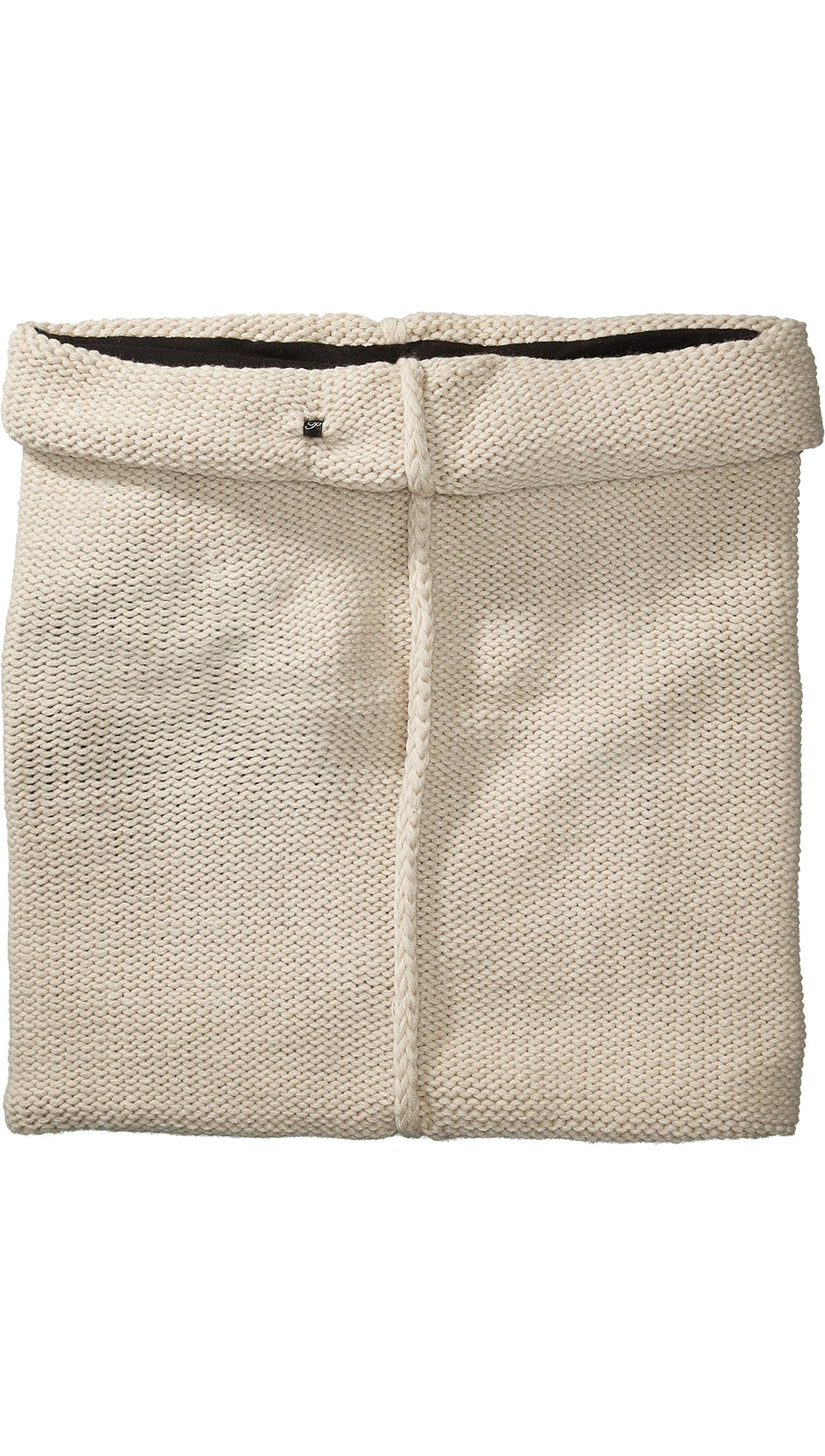 Plush Chunky Knit Neckwarmer Mink Infinity Scarf Beige Fleece | ShopAA