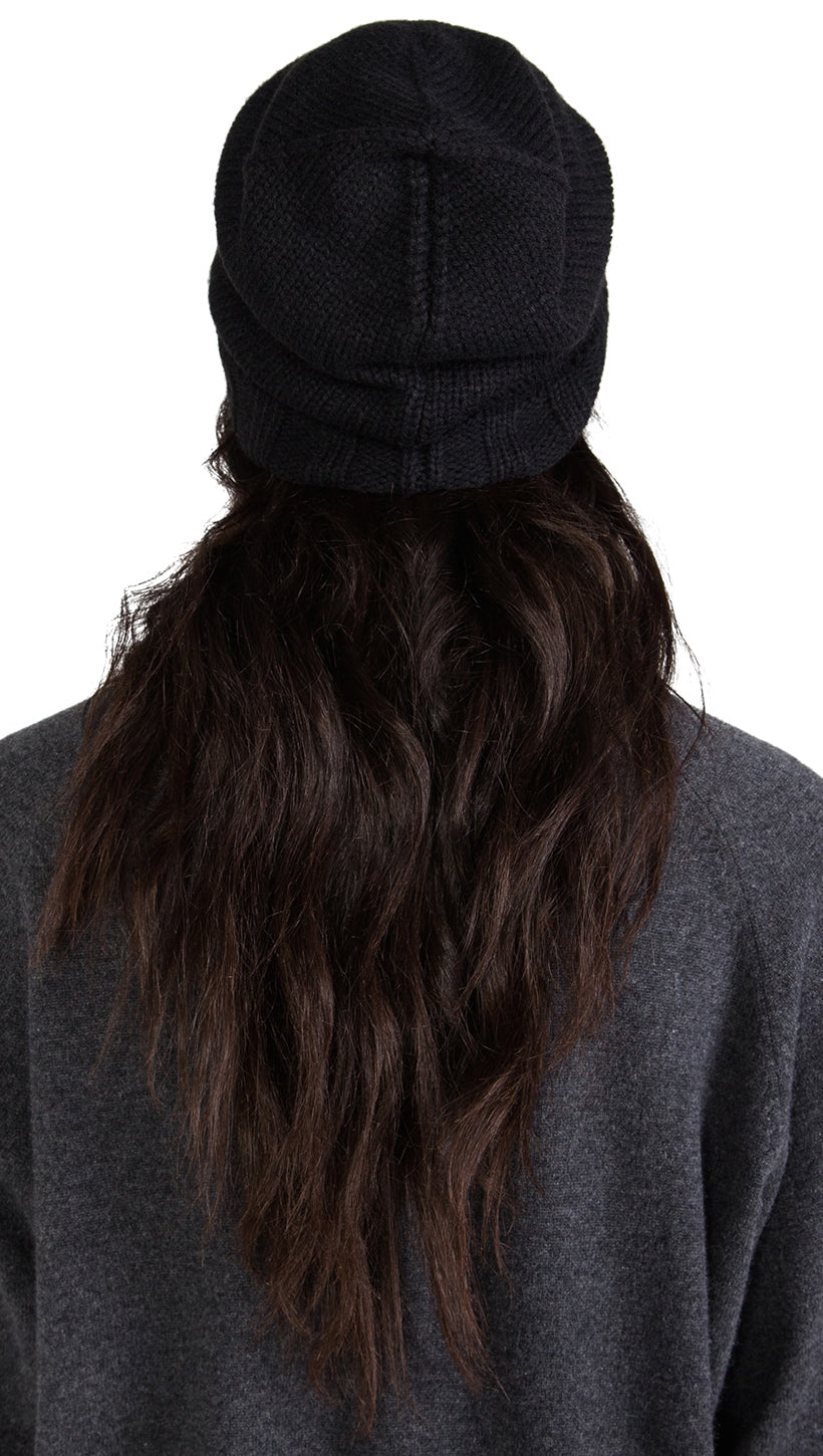 Plush Extra Slouchy Knit Beanie Hat Black Fleece Lined | ShopAA