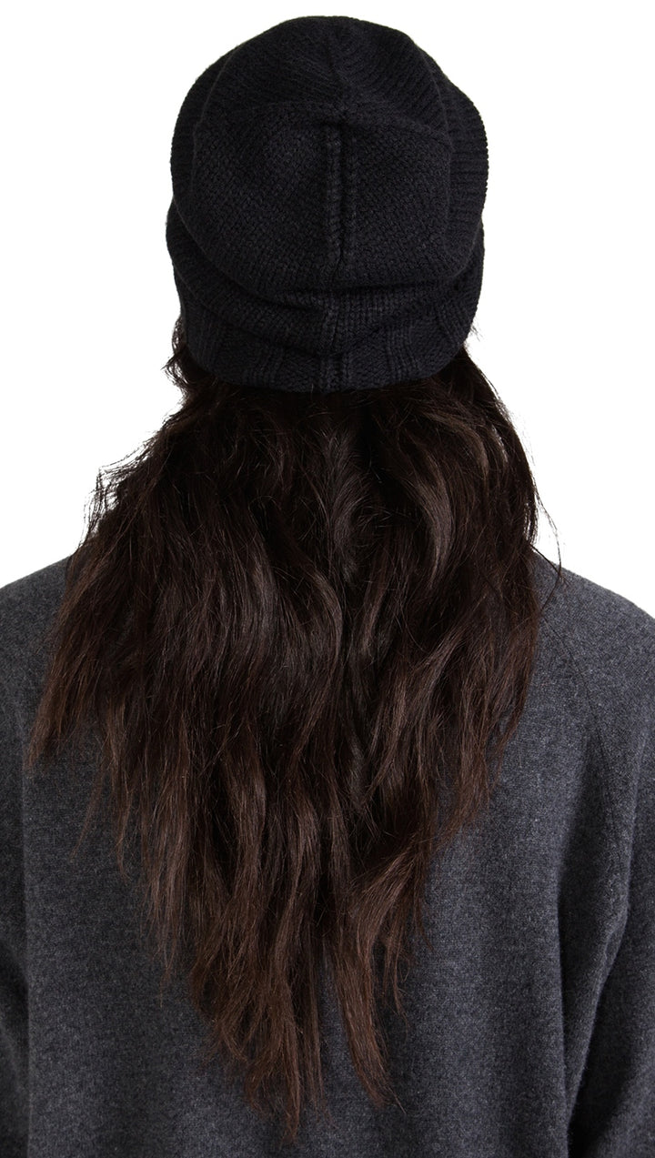 Plush Extra Slouchy Knit Beanie Hat Black Fleece Lined | ShopAA