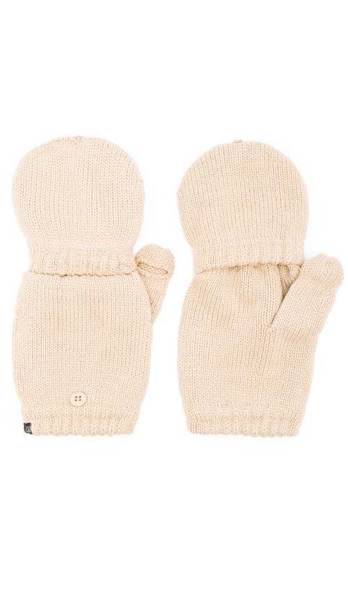 Plush Fleece Lined Fingerless Texting Mittens Winter Gloves Tan | ShopAA