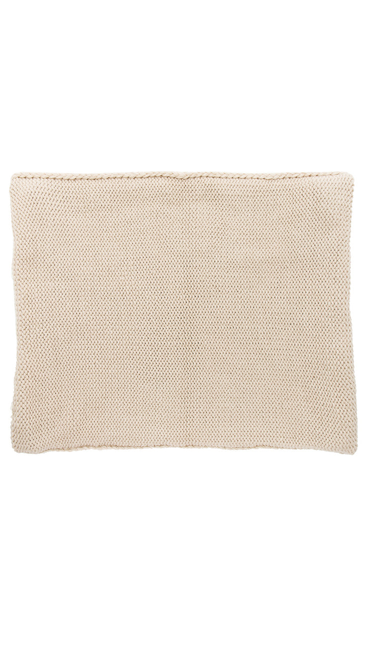 Plush Chunky Knit Neckwarmer Mink Infinity Scarf Beige Fleece | ShopAA