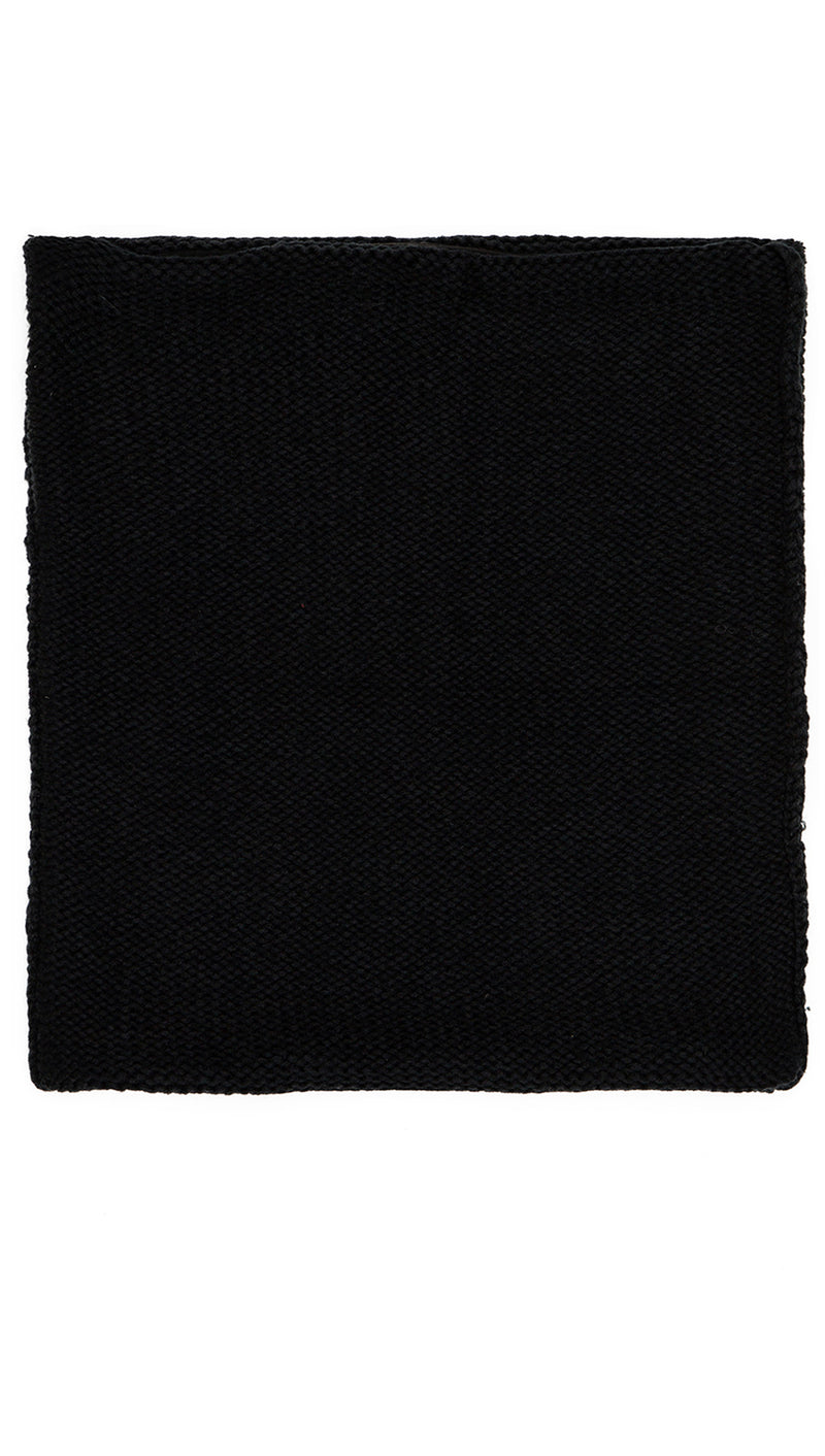Plush Chunky Knit Neckwarmer Black Infinity Scarf Fleece Lined | ShopAA