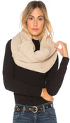 Plush Chunky Knit Neckwarmer Mink Infinity Scarf Beige Fleece | ShopAA