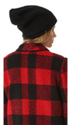 Plush Ribbed Knit Beanie Black Fleece Lined Hat | ShopAA