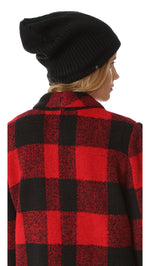 Plush Ribbed Knit Beanie Black Fleece Lined Hat | ShopAA
