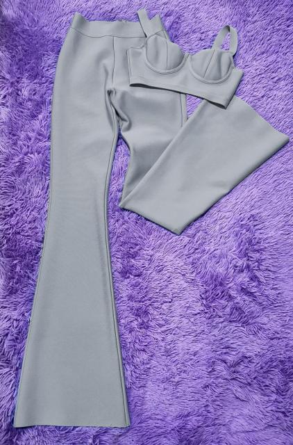 Bandage 2 Piece Set Corset Top & Wide Leg Trouser