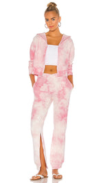 Ranger Heavenly Pink Tie Dye Slit Sweatpants Frankies Bikinis I ShopAA