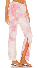 Ranger Heavenly Pink Tie Dye Slit Sweatpants side seam slits Frankies Bikinis I ShopAA