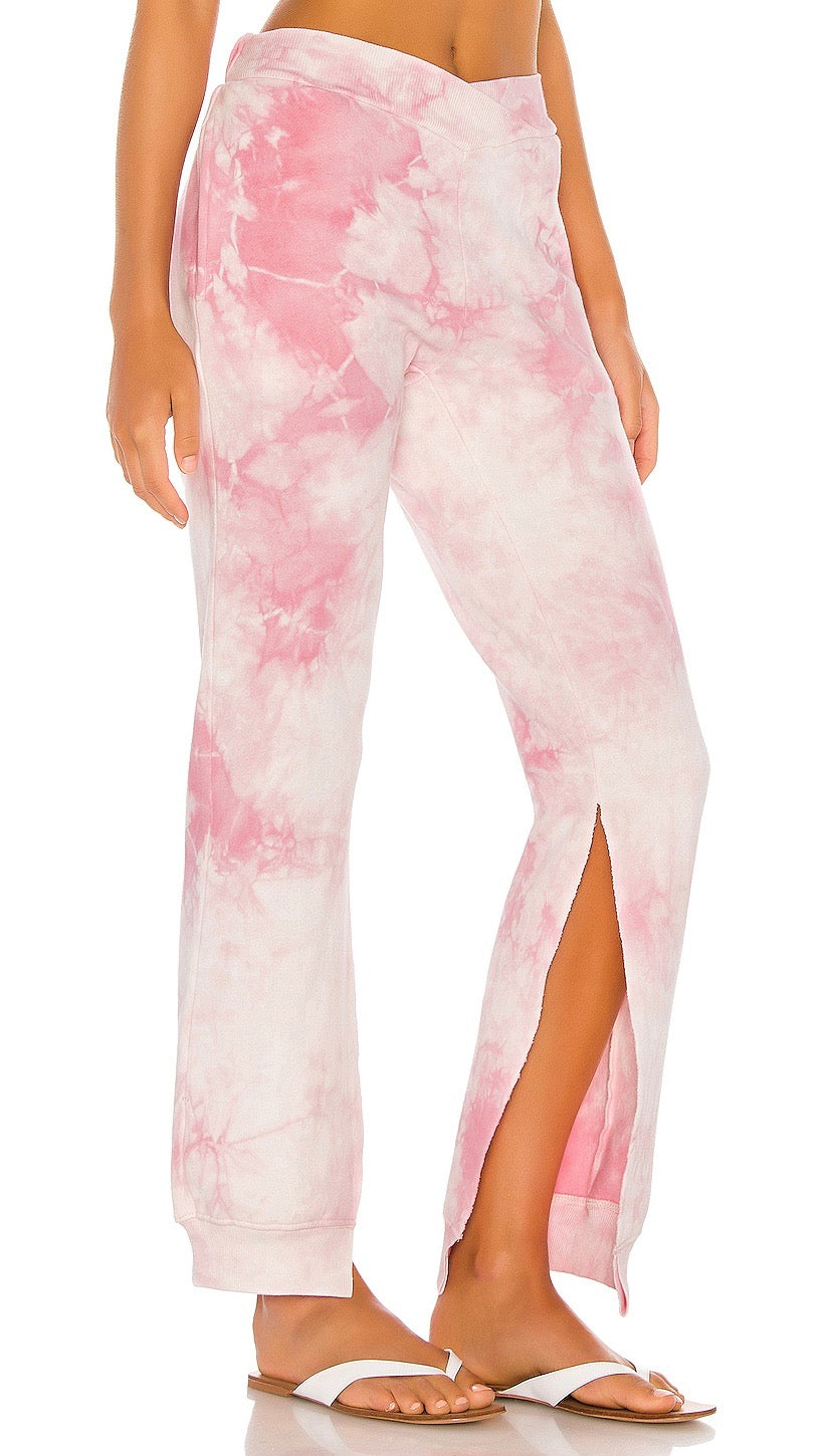 Ranger Heavenly Pink Tie Dye Slit Sweatpants Frankies Bikinis I ShopAA