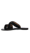 Raye Sahara Sandal Black Braided Suede Flat Shoes
