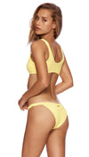 Sage Knot Top Yellow Lemon Bikini Tank Ribbed Beach Bunny Swimwear I ShopAA