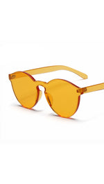Brixy Shield Gold Orange Yellow Sunglass Fashion Eye Wear Shades SHOPAA