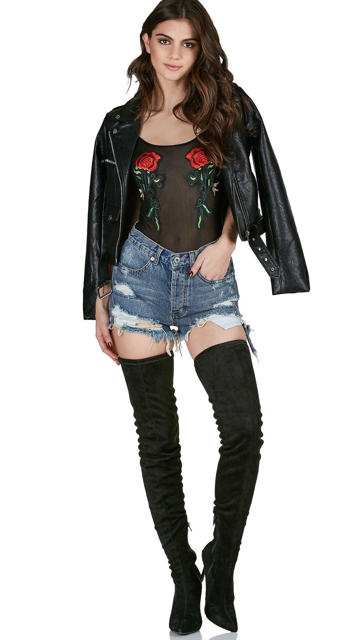 Summer Festival High Waist Distressed Ripped Denim Cut Offs Jeans ShopAA