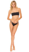 Tori Praver Manon High Leg Cheeky Bikini Bottoms Black Swim | ShopAA