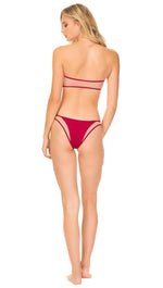 Tori Praver Manon High Leg Cheeky Bikini Bottoms Cranberry | ShopAA