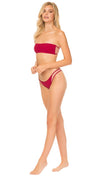 Tori Praver Manon High Leg Cheeky Bikini Bottoms Cranberry | ShopAA