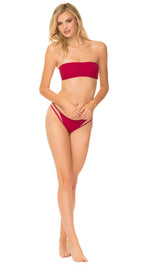 Tori Praver Royale Pull Over Bandeau Bikini Top Cranberry Swim | ShopAA