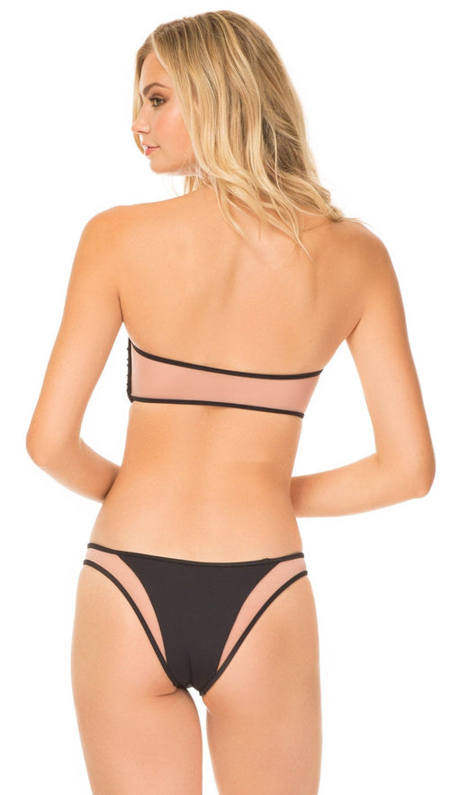 Tori Praver Royale Pull Over Bandeau Bikini Top Black Swim | ShopAA