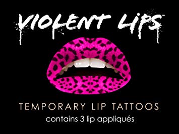 Violent Lips Leopard Pink Lip Tattoo Makeup Lipstick ShopAA